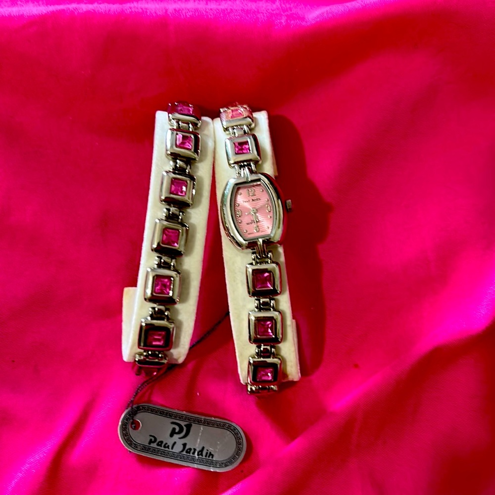 Paul Jardin pink watch an bracelet